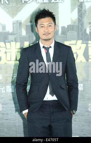 Attore Shawn Yue assiste un film conferenza stampa a Hong Kong,Cina su Giovedi luglio 3,2014. Foto Stock