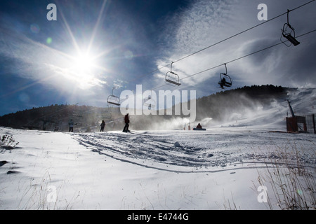 Piste da sci e impianti nel nord della Spagna Pirenei Foto Stock