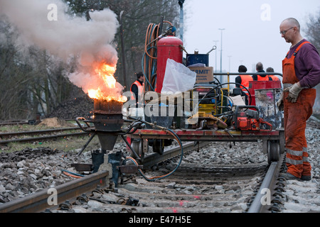 La completa ristrutturazione del S-Bahn vie Foto Stock