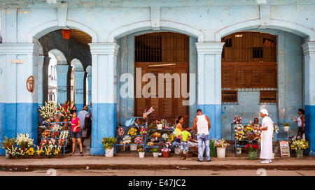 Un mercato dei fiori in Havanna, Cuba Foto Stock