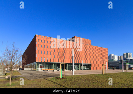 Costruzione di CINiBA - Le informazioni scientifiche Centre e Biblioteca accademico a Katowice, Polonia. Foto Stock