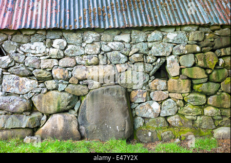 Vecchia fattoria a Auchindrain croft insediamento e villaggio museo del folklore a forno, Inveraray nelle Highlands della Scozia Foto Stock