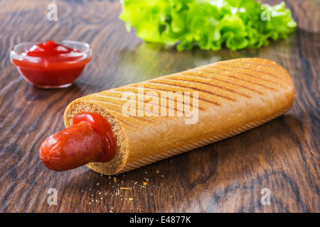 Il francese di hot dog grill Foto Stock