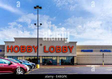 La parte esterna di un Hobby Lobby Store nella città di Oklahoma, Oklahoma. Stati Uniti d'America. Foto Stock