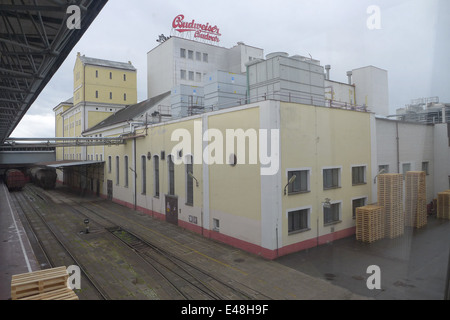 Benvenuti in Repubblica ceca - Cesky Budejovice (Budweiser Budvar) brewery foto di Sean Sprague Foto Stock