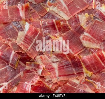 Jabugo prosciutto tapas a piastra Foto Stock