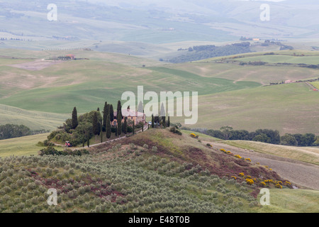 Il Belvedere agriturismo in Val d'orcia, Toscana. Foto Stock