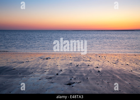 Costa nella luce della sera, Borkum, Est Isole Frisone, Frisia orientale, Bassa Sassonia, Germania, Europa Foto Stock