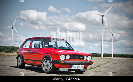 rosso vw golf gti Foto Stock
