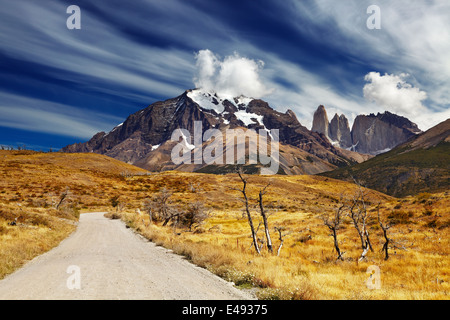 Parco Nazionale di Torres del Paine, Patagonia, Cile Foto Stock