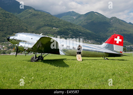 Svizzera Canton Ticino, Locarno, Airshow di cielo aperto, Swissair Foto Stock