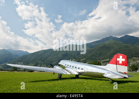 Svizzera Canton Ticino, Locarno, Airshow di cielo aperto, Swissair Foto Stock