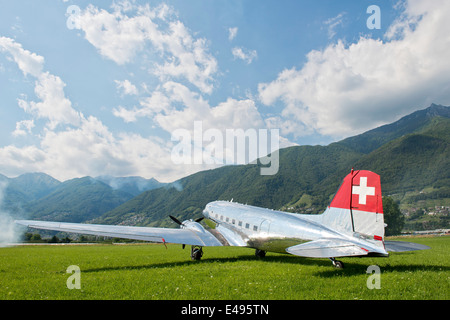 Svizzera Canton Ticino, Locarno, Airshow di cielo aperto, Swissair Foto Stock