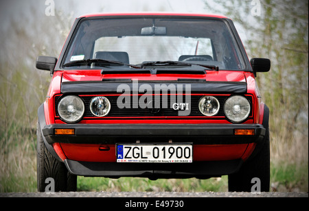 Rosso VW Golf Gti Foto Stock