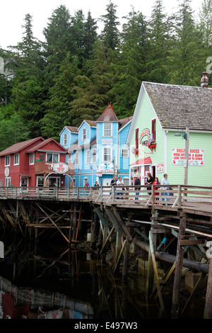 Creek Street, onetime quartiere a luci rosse in Ketchikan Alaska Foto Stock