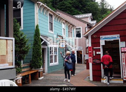 Creek Street, onetime quartiere a luci rosse in Ketchikan Alaska Foto Stock