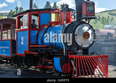 Treno motore n. 2, Cripple Creek e Victor Narrow Gauge Railroad, Bull Hill Station Cripple Creek, Colorado, STATI UNITI D'AMERICA Foto Stock