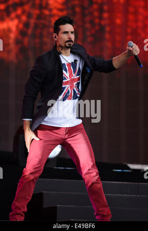 Londra, UK, 06/07/2014 : i Backstreet Boys play British Estate Hyde Park. Persone nella foto: Kevin Richardson. Foto di Julie Edwards Foto Stock