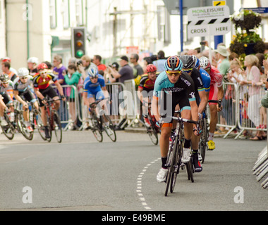 Festival della bicicletta da corsa su strada, Abergavenny, Giugno 2014 Foto Stock