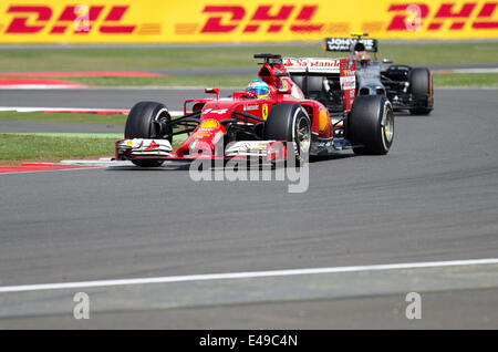 Fernando Alonso (ESP), Ferrari F1 team, presso il British Grand Prix F1, Silverstone, UK. Foto Stock