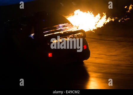 L'Italia, Torino. 6 Luglio, 2014. Il popolare programma televisivo della BBC Top Gear" arriva a Torino con i suoi presentatori: Jeremy Clarkson, James può, Richard Hammond e la Stig. Credito: Andrea Gattino/Pacific Press/Alamy Live News Foto Stock