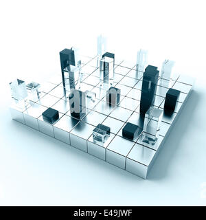 Abstract di colore blu scuro e cubetti di vetro Foto Stock