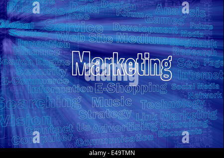 Concetto di marketing con internet le parole correlate Foto Stock