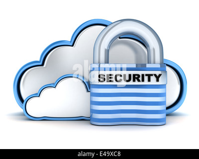 Blue Cloud security (fatto in 3d) Foto Stock