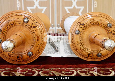 Rotolo di Torah e Yad, Torah puntatore, Parigi, Francia, Europa Foto Stock