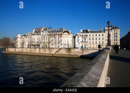 Quai d'Orleans, Ile Saint-Louis, Parigi, Francia, Europa Foto Stock