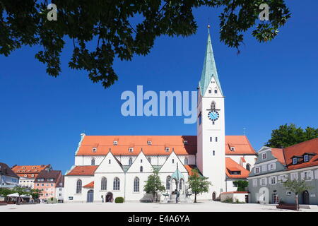 St. Mang chiesa di St. Mang Square, Kempten, Schwaben, Baviera, Germania, Europa Foto Stock