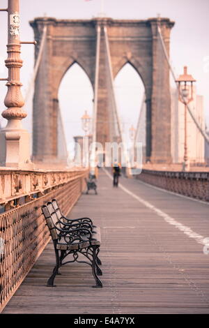 Ponte di Brooklyn, New York, Stati Uniti d'America, America del Nord Foto Stock