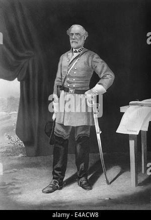 Robert Edward Lee, 1807 - 1870, un soldato americano comandando l'esercito confederato della Virginia del Nord Foto Stock