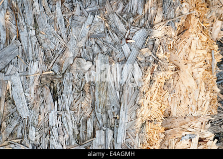 A spiovente in legno pressato grigio trucioli sfondo naturale Foto Stock