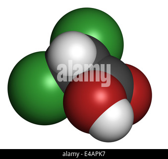 Acido dicloroacetico (DCA). Sali dicloroacetato di inibire l'enzima piruvato deidrogenasi chinasi. Foto Stock