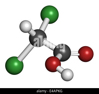 Acido dicloroacetico (DCA). Sali dicloroacetato di inibire l'enzima piruvato deidrogenasi chinasi. Foto Stock