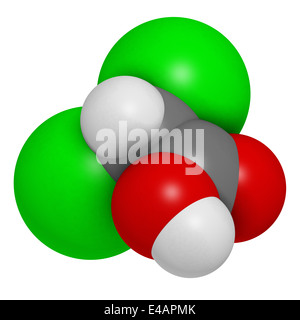 Acido dicloroacetico (DCA). Sali dicloroacetato di inibire l'enzima piruvato deidrogenasi chinasi. Foto Stock