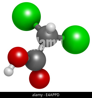 Acido dicloroacetico (DCA). Sali dicloroacetato di inibire l'enzima piruvato deidrogenasi chinasi. Foto Stock