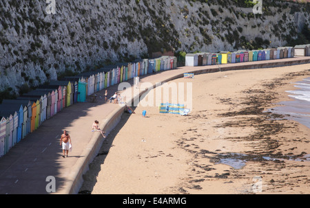 Spiaggia di capanne in pietra Bay Broadstairs Kent Foto Stock