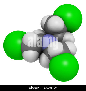 Mostarda azotata hn-3 molecola. Utilizzato come agente di blister (chemical warfare agent) e farmaco anticancro. Foto Stock