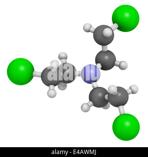 Mostarda azotata hn-3 molecola. Utilizzato come agente di blister (chemical warfare agent) e farmaco anticancro. Foto Stock