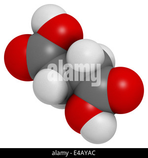 Acido succinico (acido butandioico, spirito di ambra molecola). Intermedio del ciclo dell'acido citrico. Foto Stock