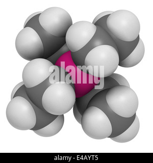 Tetraethyllead benzina octane booster molecola. Organolead neurotossici composto. Foto Stock