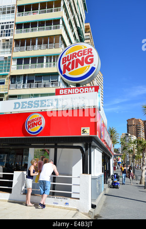 Ristorante Burger King, Playa de Levante, Benidorm, Costa Blanca, Provincia di Alicante, Regno di Spagna Foto Stock