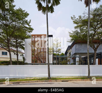 Peirce Collina Casa privata, Singapore Singapore. Architetto: Kay Ngee Tan architetti, 2014. Vista sulla strada verso la costruzione di un Foto Stock