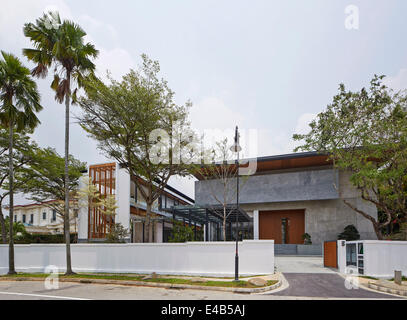 Peirce Collina Casa privata, Singapore Singapore. Architetto: Kay Ngee Tan architetti, 2014. Vista sulla strada verso la costruzione di un Foto Stock