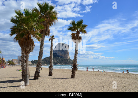 Playa del Arenal-Bol, Calpe (CALP), Costa Blanca, Alicante provincia, il Regno di Spagna Foto Stock