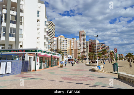 Lungomare esplanade, Calpe (CALP), Costa Blanca, Alicante provincia, il Regno di Spagna Foto Stock