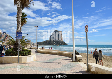 Lungomare esplanade, Playa del Arenal-Bol, Calpe (CALP), Costa Blanca, Alicante provincia, il Regno di Spagna Foto Stock