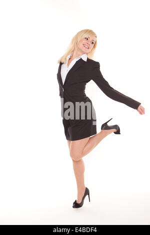 Woman Dancing e dando pollice in alto Foto Stock